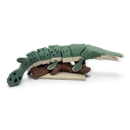 3D printed Alligator Gar figurine with glass eyes, side profile