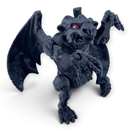3D printed Gargoyle figurine, front view with wings spread