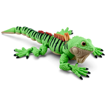 Iguana Figurine, Light Green with Orange-to-Yellow Silk Frills, 3D Printed, photo 2