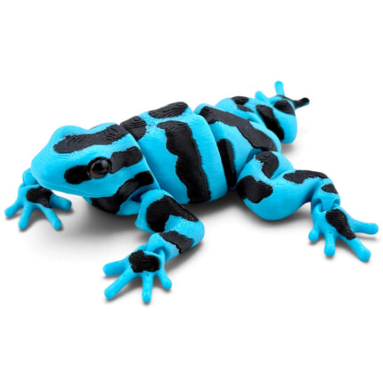 Poison Dart Frog Figurine, Light Blue & Black, 3.5 Inch, Glass Eyes, 3D Printed, photo 5