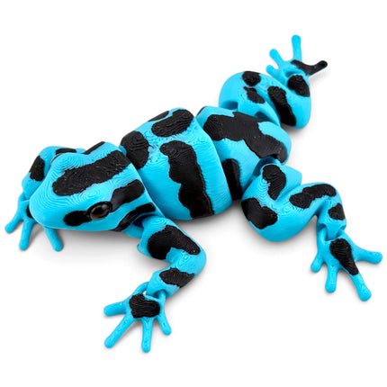 Poison Dart Frog Figurine, Light Blue & Black, 3.5 Inch, Glass Eyes, 3D Printed, photo 6