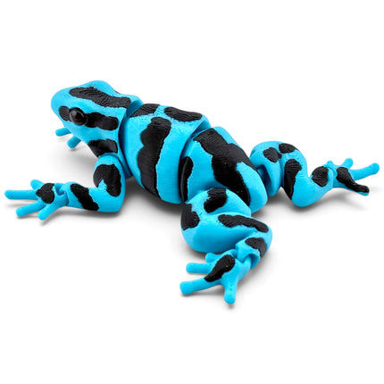Poison Dart Frog Figurine, Light Blue & Black, 3.5 Inch, Glass Eyes, 3D Printed, photo 8