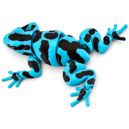 Poison Dart Frog Figurine, Light Blue & Black, 3.5 Inch, Glass Eyes, 3D Printed, photo 7