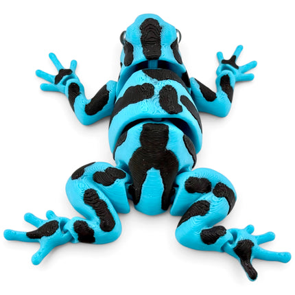 Poison Dart Frog Figurine, Light Blue & Black, 3.5 Inch, Glass Eyes, 3D Printed, photo 9