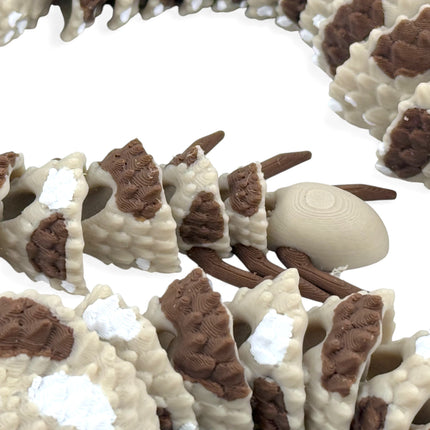 3D Printed Articulated Spider-Tailed Horned Viper Snake with Realistic Glass Eyes – 25 Inches Long