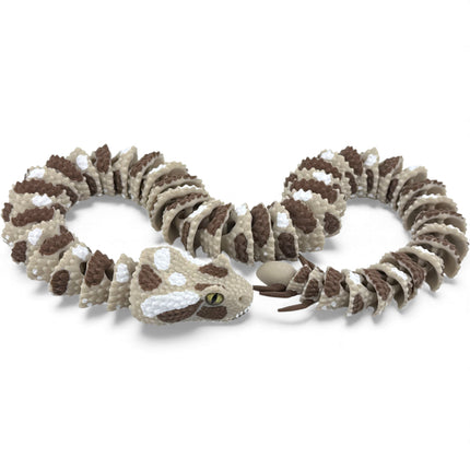 3D Printed Articulated Spider-Tailed Horned Viper Snake with Realistic Glass Eyes – 25 Inches Long