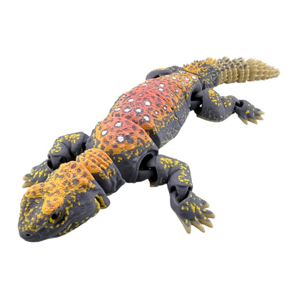 3D Printed Uromastyx – Autumn Exotic Morph with Realistic Glass Eyes (9.5 Inches Long)