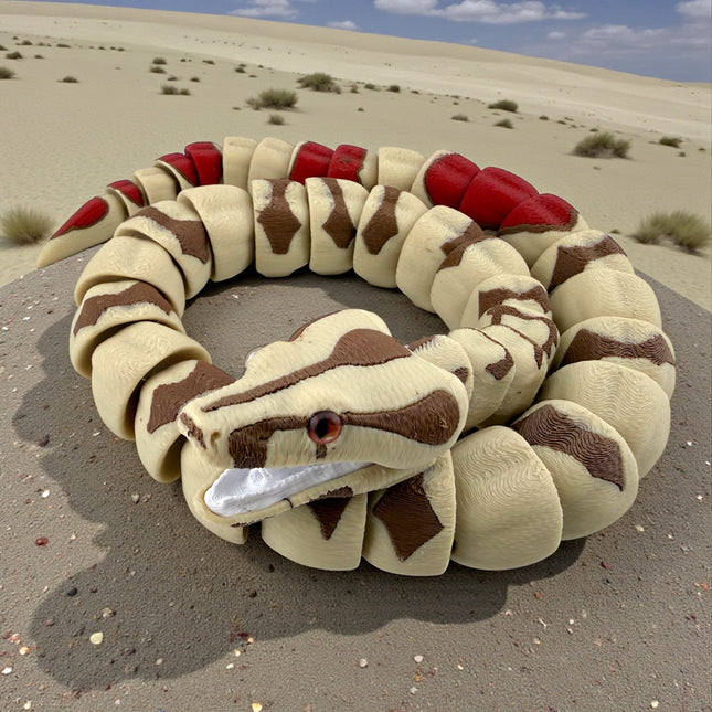 3D Printed Red-Tailed Boa – Fully Articulated Flexi (28 Inches Long)