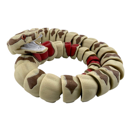 3D Printed Red-Tailed Boa – Fully Articulated Flexi (28 Inches Long)