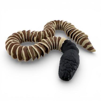 3D Printed Black-Headed Python – Fully Articulated Flexi Snake (24 Inches Long)