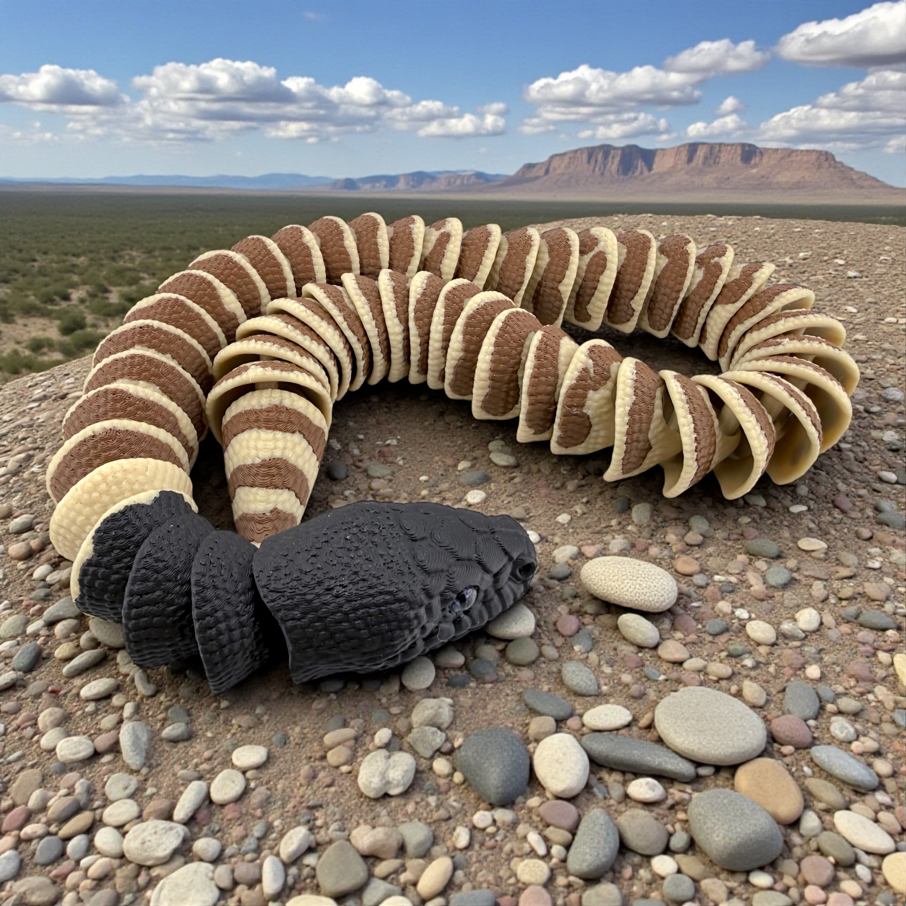 2 Inch Python 3D Printed Black-Headed Python – Fully Articulated Flexi Snake (24 Inc ...