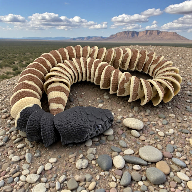 3D Printed Black-Headed Python – Fully Articulated Flexi Snake (24 Inches Long)