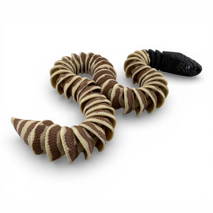 3D Printed Black-Headed Python – Fully Articulated Flexi Snake (24 Inches Long)