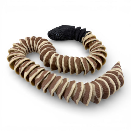 3D Printed Black-Headed Python – Fully Articulated Flexi Snake (24 Inches Long)