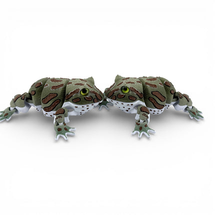 3D Printed Green Fantasy Frog with Realistic Glass Eyes – 5 Inches Long