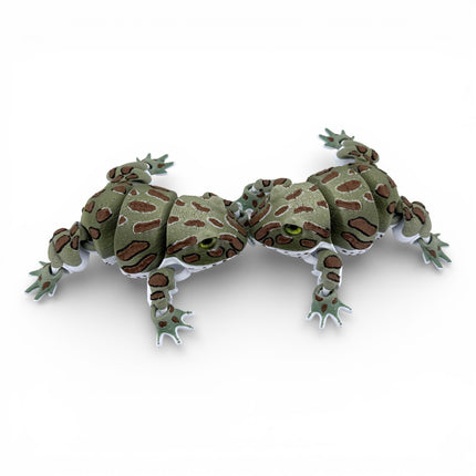 3D Printed Green Fantasy Frog with Realistic Glass Eyes – 5 Inches Long