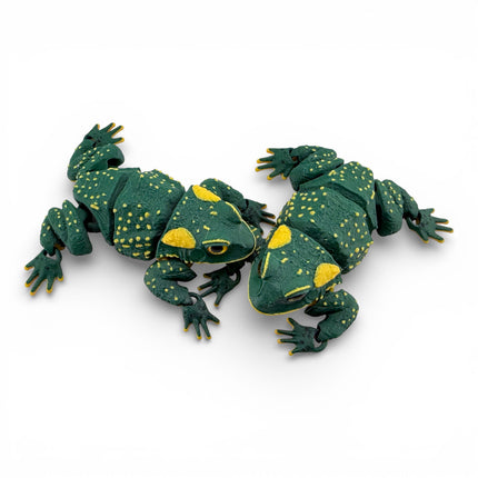 3D Printed Green American Toad – Fully Articulated Flexi (5 Inches Long)