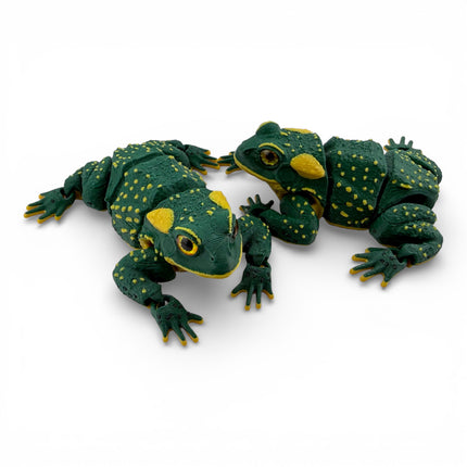 3D Printed Green American Toad – Fully Articulated Flexi (5 Inches Long)