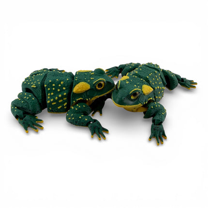 3D Printed Green American Toad – Fully Articulated Flexi (5 Inches Long)
