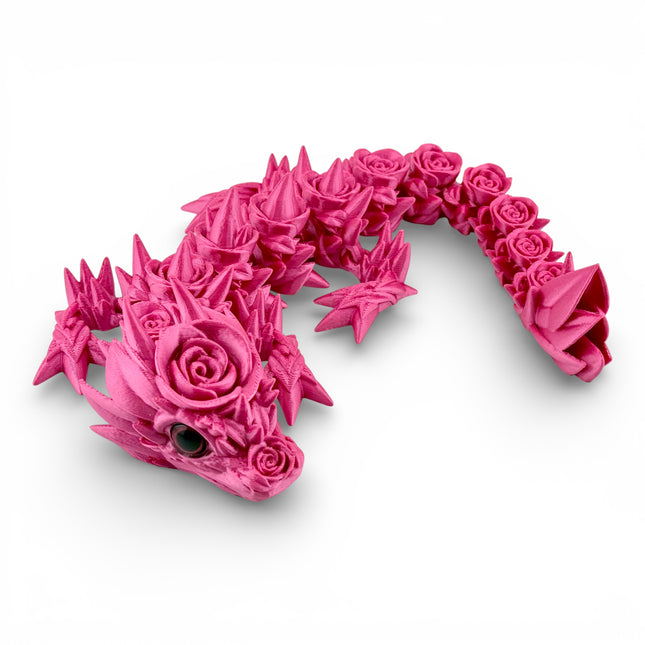 3D Printed Silk Baby Rose Dragon – 12 Inches Long
