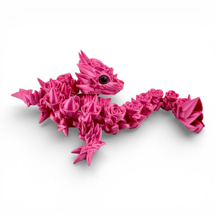 3D Printed Silk Baby Rose Dragon – 12 Inches Long