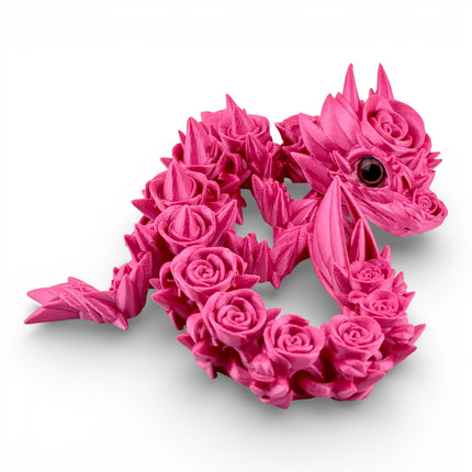 3D Printed Silk Baby Rose Dragon – 12 Inches Long