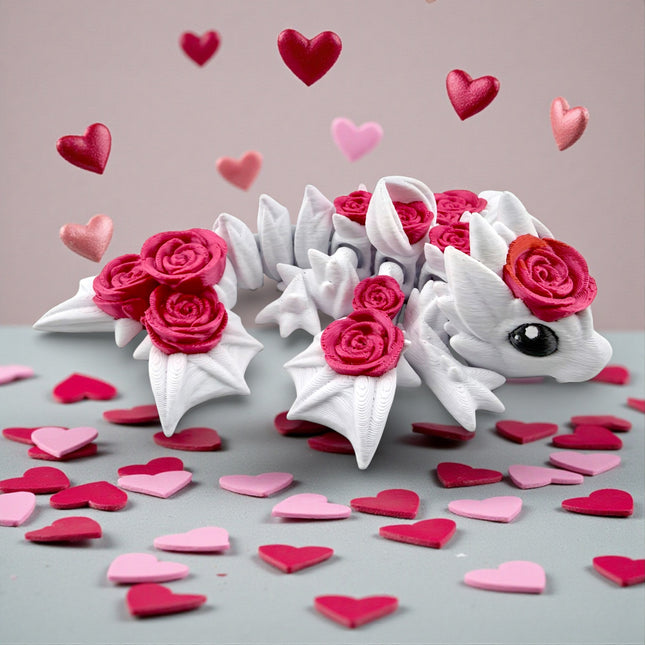 3D Printed Rose Wyvern – 9 Inches Long