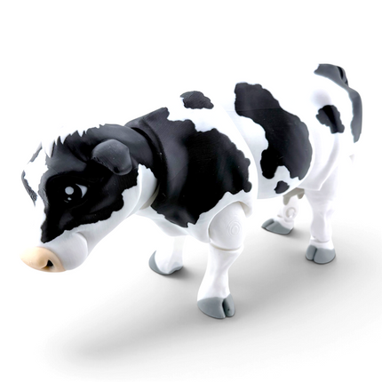 Close-up of Dairy Cow figurine face and ear detail