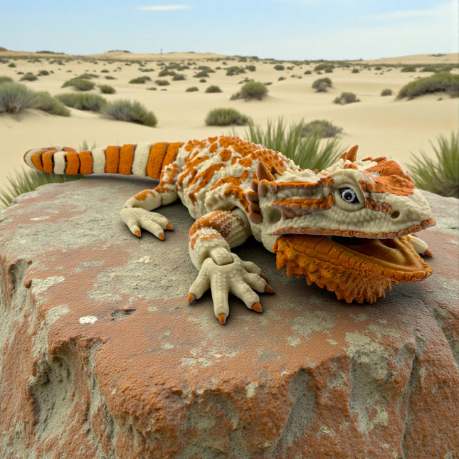 3D Printed Realistic Large Bearded Dragon – EXOTIC MORPH “Desert” (17 Inches Long)