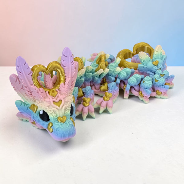 3D Printed Baby Light Heart Dragon – Articulated Fantasy Dragon by Cinderwing3D