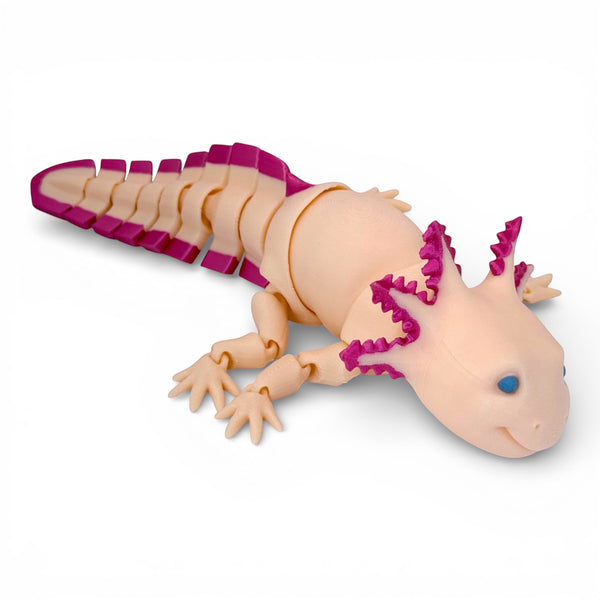 Axolotl Figurine, Natural 3D Printed Amphibian Model, Realistic Animal Decor, Axolotl Lover Gift for Desk