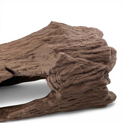 3D Printed Reptile Display Log – Real Wood Filament Natural Display Stand (Dark Brown)
