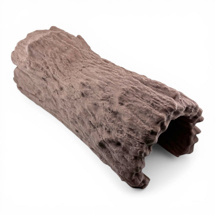 3D Printed Reptile Display Log – Real Wood Filament Natural Display Stand (Dark Brown)