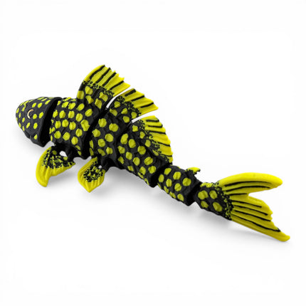 Flexi Pleco Fish – Articulated 3D Printed Model (Yellow & Black)