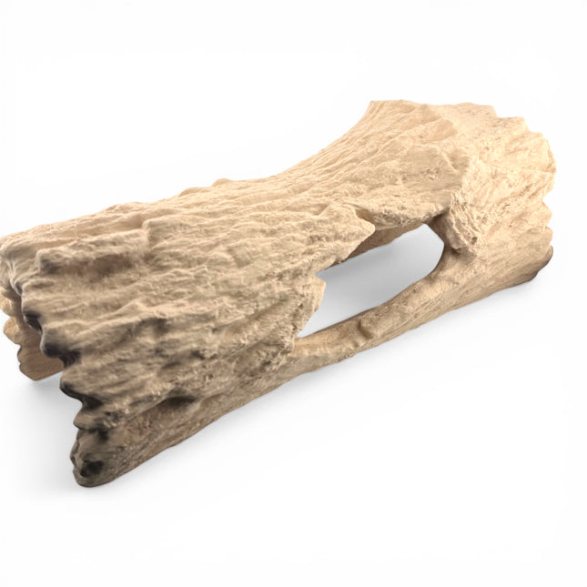 3D Printed Reptile Display Log – Real Wood Filament Natural Display Stand (Light Brown)