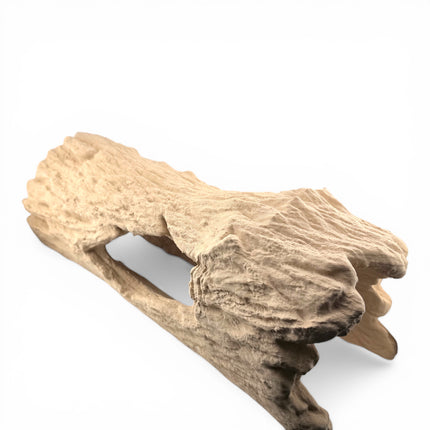3D Printed Reptile Display Log – Real Wood Filament Natural Display Stand (Light Brown)