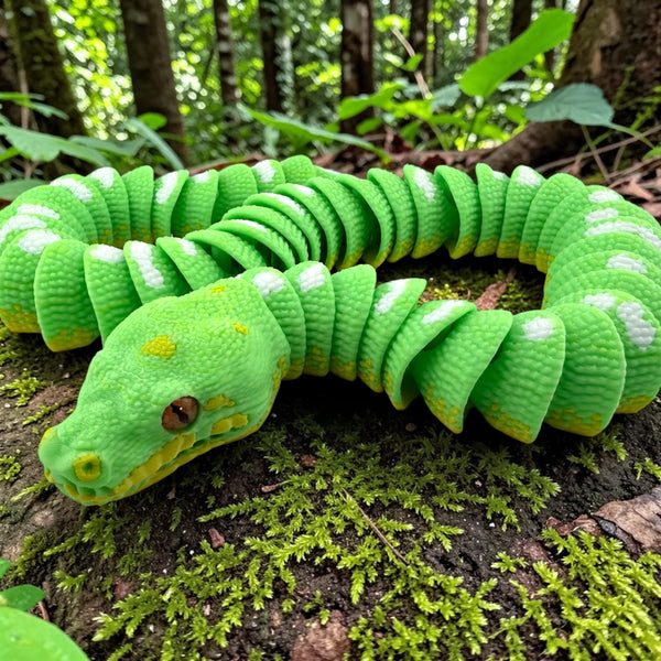 3D Printed Articulated Green Tree Python