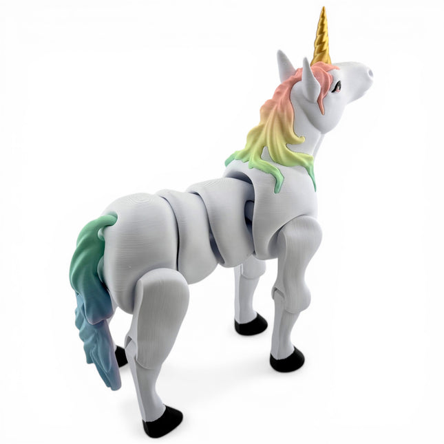 3D printed Flexi Unicorn figurine, front view