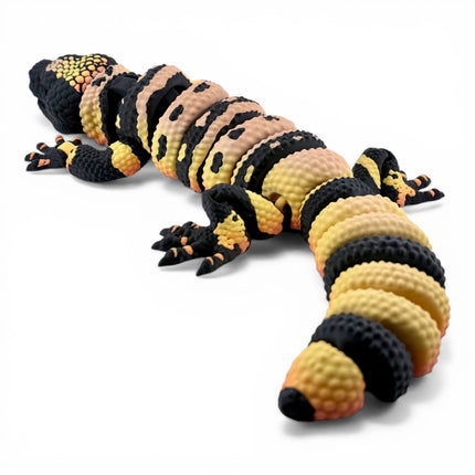 3D Printed Gila Monster with Realistic Glass Eyes – Articulated Model with Glass Eyes