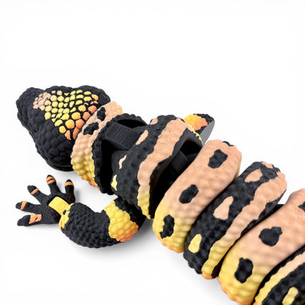 3D Printed Gila Monster with Realistic Glass Eyes – Articulated Model with Glass Eyes
