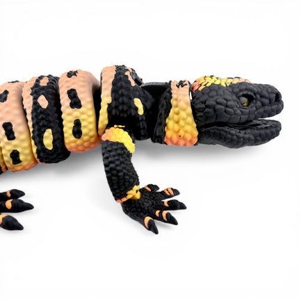3D Printed Gila Monster with Realistic Glass Eyes – Articulated Model with Glass Eyes