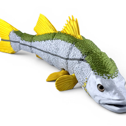 Snook figurine, articulated 3D printed with glass eyes