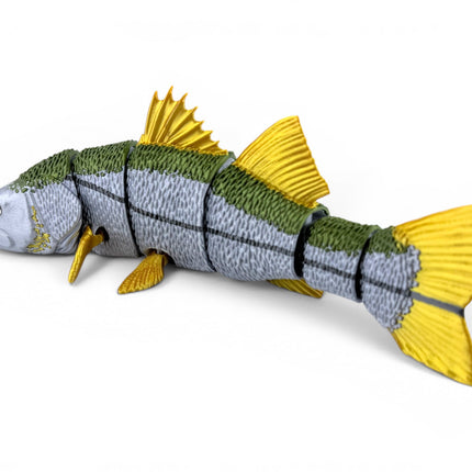Snook figurine, articulated 3D printed with glass eyes