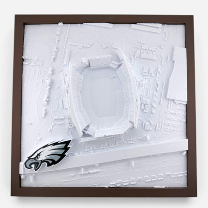 Lincoln Financial Field 3D map close-up of raised relief detail