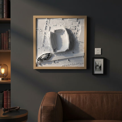 Philadelphia Eagles — Lincoln Financial Field 3D Topographical Stadium Wall Art | 12" × 12"