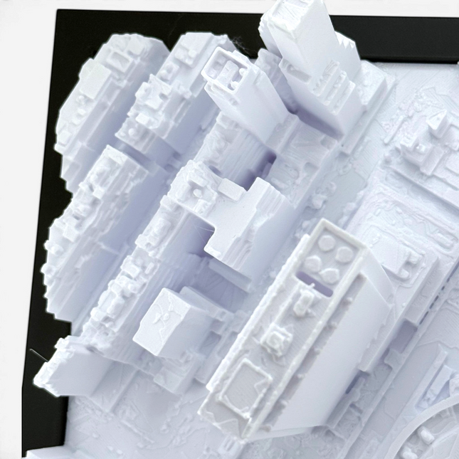 Madison Square Garden 3D map close-up of raised relief detail