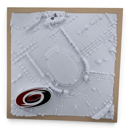 PNC Arena 3D map in matte black frame