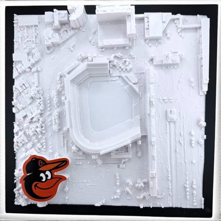Baltimore Orioles — Oriole Park at Camden Yards 3D Topographical Stadium Wall Art | 12" × 12"