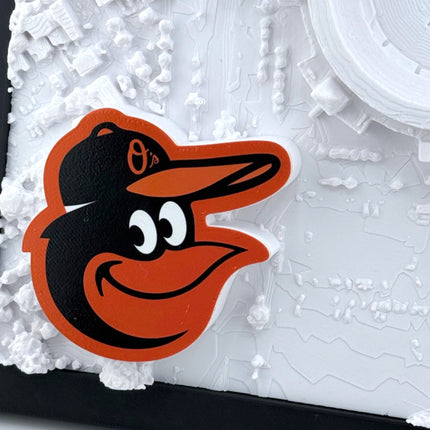 Camden Yards 3D map in light natural wood frame