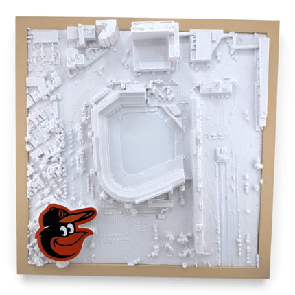 Camden Yards 3D map close-up of raised relief detail